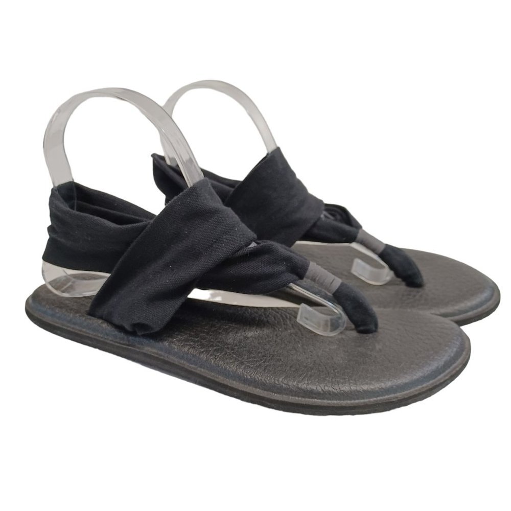 Sanuk Sandals Black Sling 2 Yoga Mat Womens US‎ 10